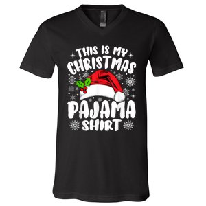 This Is My Christmas Pajama Funny Christmas Outfits V-Neck T-Shirt