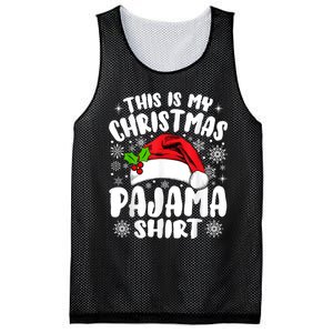 This Is My Christmas Pajama Funny Christmas Outfits Mesh Reversible Basketball Jersey Tank