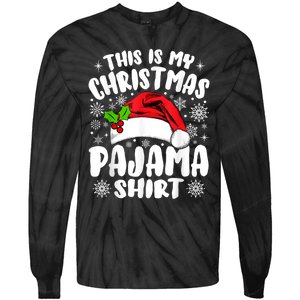 This Is My Christmas Pajama Funny Christmas Outfits Tie-Dye Long Sleeve Shirt