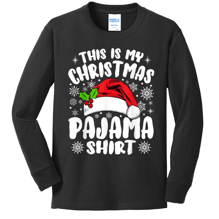 This Is My Christmas Pajama Funny Christmas Outfits Kids Long Sleeve Shirt