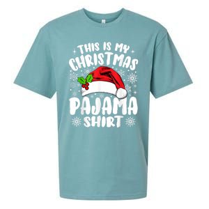 This Is My Christmas Pajama Funny Christmas Outfits Sueded Cloud Jersey T-Shirt