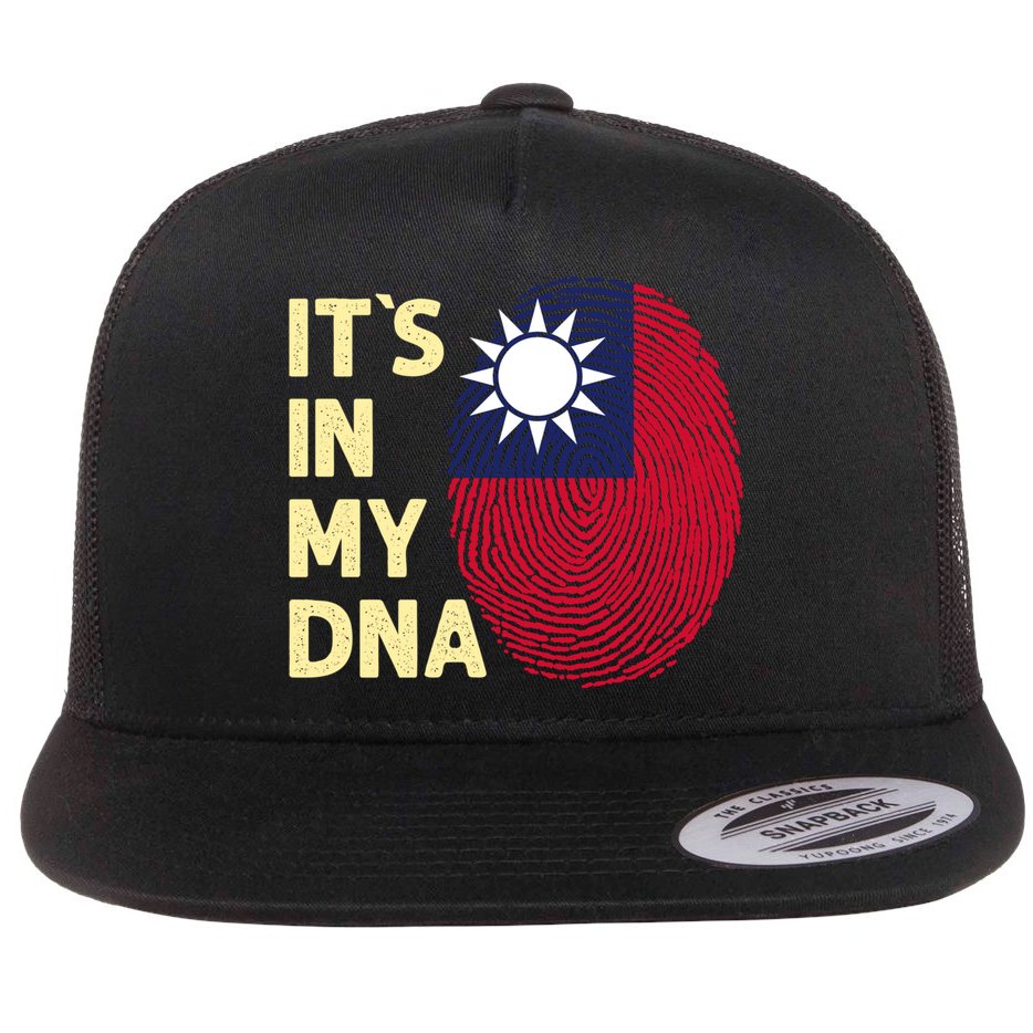 Taiwan In My Dna Taiwanese Flag Team Taiwan Gift Flat Bill Trucker Hat