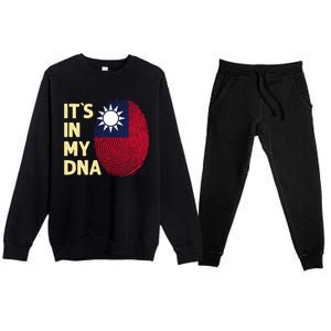 Taiwan In My Dna Taiwanese Flag Team Taiwan Gift Premium Crewneck Sweatsuit Set