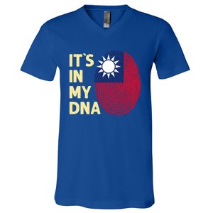 Taiwan In My Dna Taiwanese Flag Team Taiwan Gift V-Neck T-Shirt