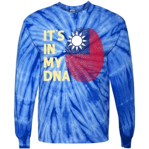 Taiwan In My Dna Taiwanese Flag Team Taiwan Gift Tie-Dye Long Sleeve Shirt