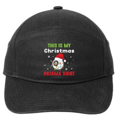 This Is My Christmas Pajama Tee Funny Billiard 8 Ball Xmas Gift 7-Panel Snapback Hat