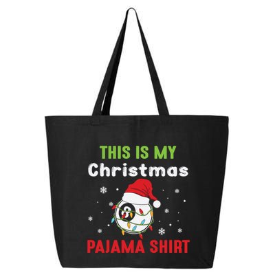 This Is My Christmas Pajama Tee Funny Billiard 8 Ball Xmas Gift 25L Jumbo Tote