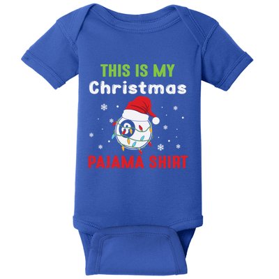 This Is My Christmas Pajama Tee Funny Billiard 8 Ball Xmas Gift Baby Bodysuit