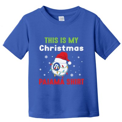 This Is My Christmas Pajama Tee Funny Billiard 8 Ball Xmas Gift Toddler T-Shirt