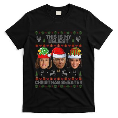 This Is My Ugliest Christmas Sweater Funny Joe Biden Kamala T-Shirt