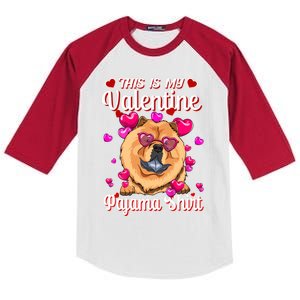 This Is My Valentine Pajama Gift Chow Chow Lovers Gift Kids Colorblock Raglan Jersey