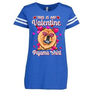 This Is My Valentine Pajama Gift Chow Chow Lovers Gift Enza Ladies Jersey Football T-Shirt