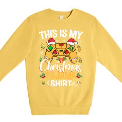 This Is My Christmas Pajama Video Game Gamer Ns Gift Premium Crewneck Sweatshirt