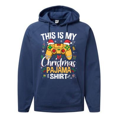 This Is My Christmas Pajama Video Game Gamer Ns Gift Performance Fleece Hoodie