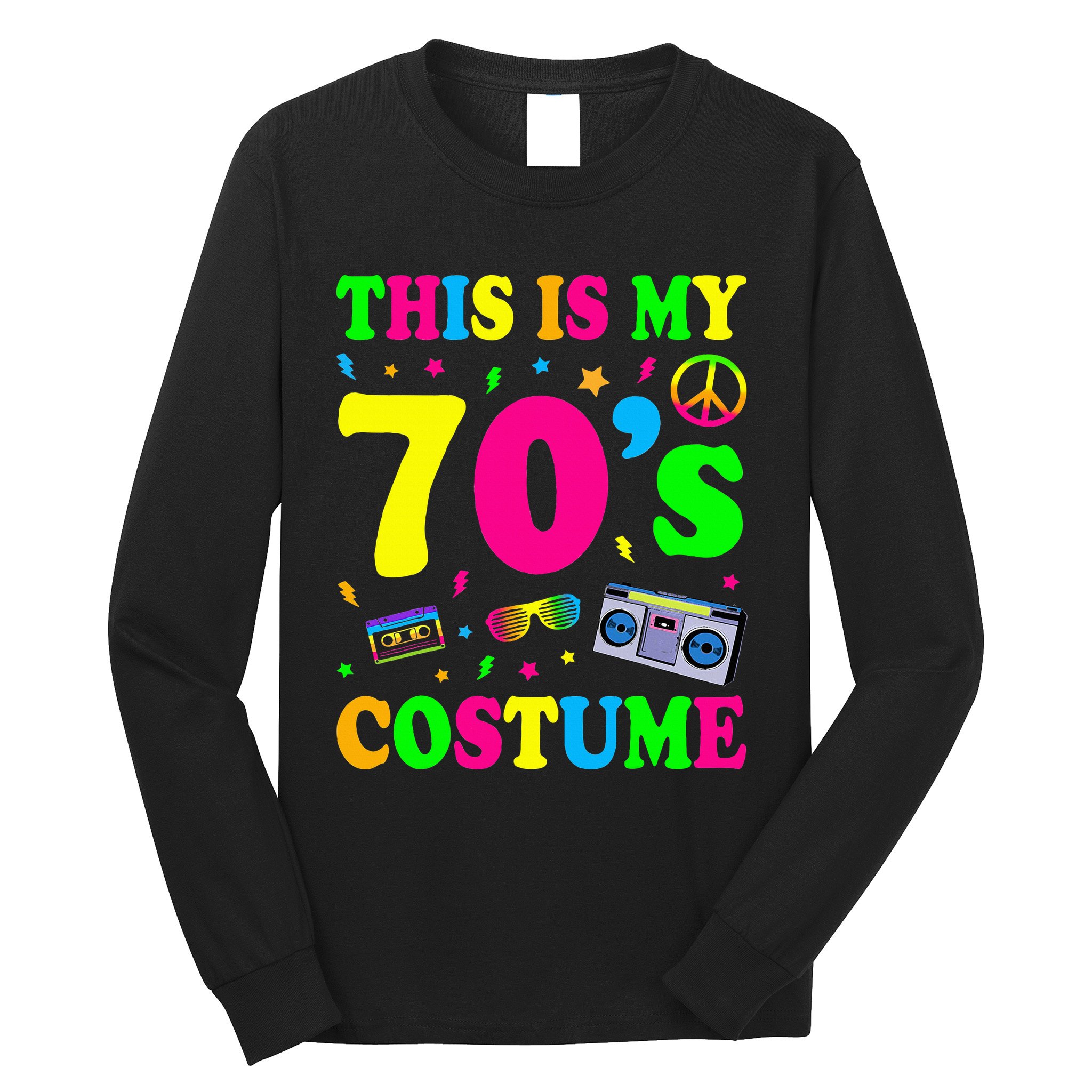 This Is My 70s Costume Funny Groovy Peace Halloween Long Sleeve Shirt
