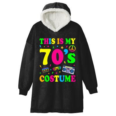 This Is My 70s Costume Funny Groovy Peace Halloween Hooded Wearable Blanket