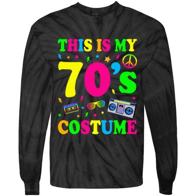 This Is My 70s Costume Funny Groovy Peace Halloween Tie-Dye Long Sleeve Shirt