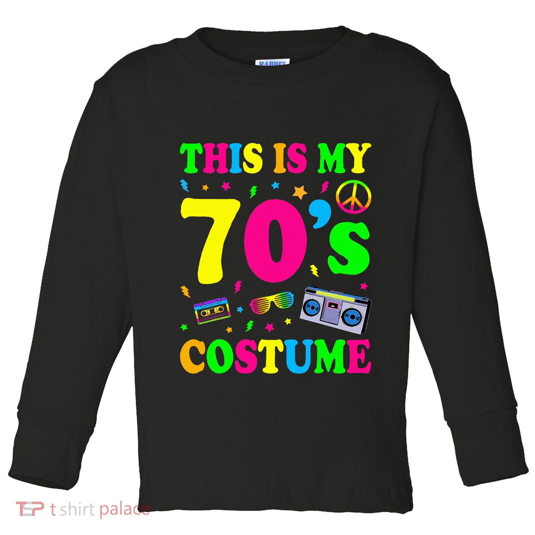 This Is My 70s Costume Funny Groovy Peace Halloween Toddler Long Sleeve Shirt