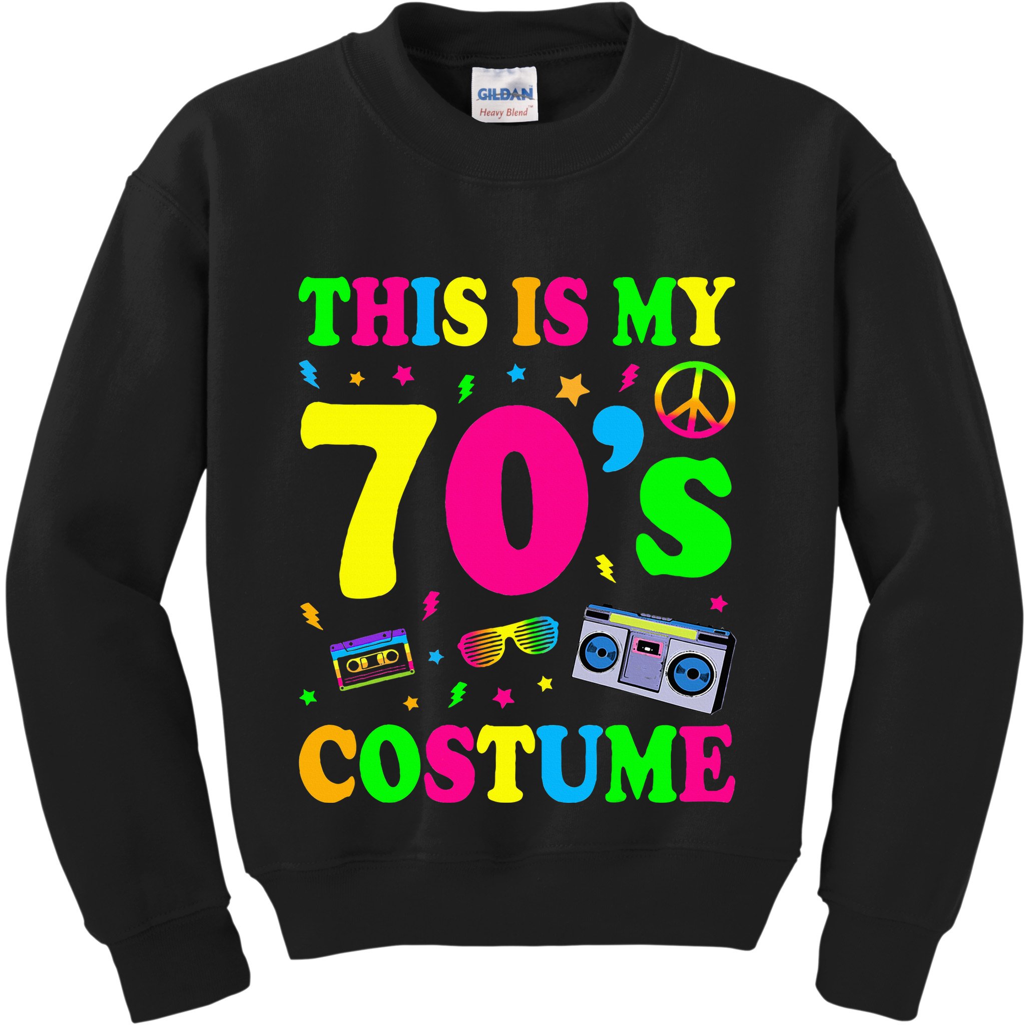 This Is My 70s Costume Funny Groovy Peace Halloween Kids Sweatshirt