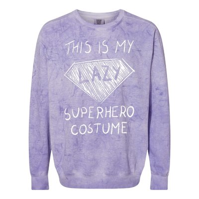 This Is My Lazy Superhero Costume Outfit Funny Halloween Colorblast Crewneck Sweatshirt