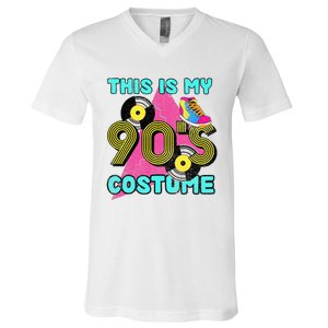 This Is My 90s Costume 1990s Theme Party Vinyl Nineties V-Neck T-Shirt