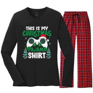 This Is My Christmas Pajama Video Game Gamer Boy Teens Women's Long Sleeve Flannel Pajama Set 