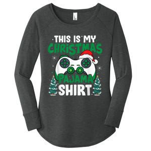 This Is My Christmas Pajama Video Game Gamer Boy Teens Women's Perfect Tri Tunic Long Sleeve Shirt