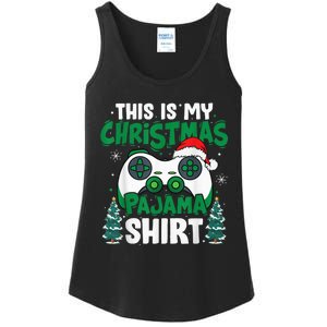 This Is My Christmas Pajama Video Game Gamer Boy Teens Ladies Essential Tank