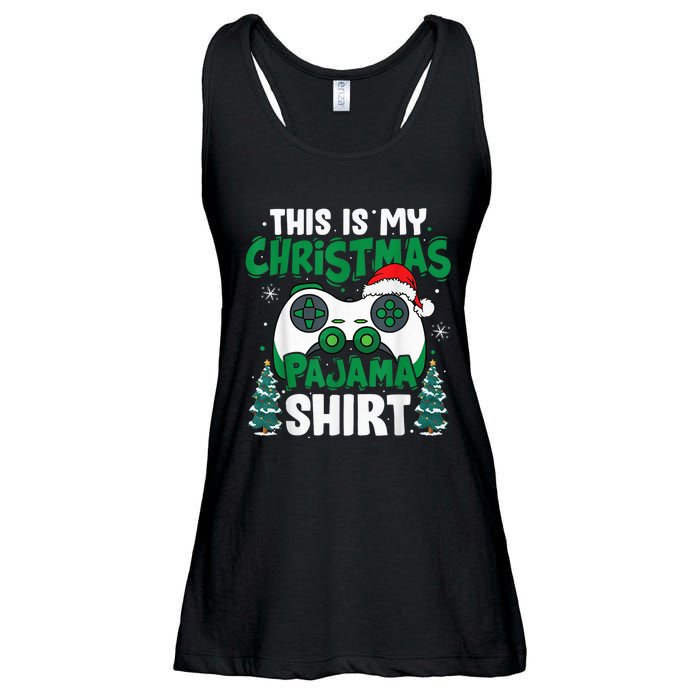 This Is My Christmas Pajama Video Game Gamer Boy Teens Ladies Essential Flowy Tank