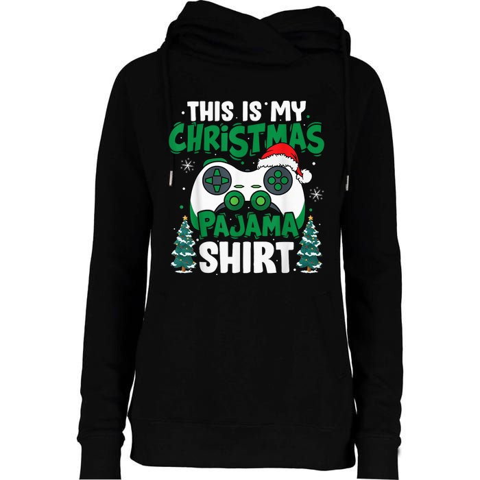 This Is My Christmas Pajama Video Game Gamer Boy Teens Womens Funnel Neck Pullover Hood