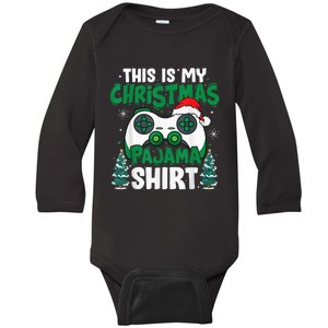 This Is My Christmas Pajama Video Game Gamer Boy Teens Baby Long Sleeve Bodysuit