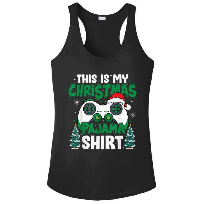 This Is My Christmas Pajama Video Game Gamer Boy Teens Ladies PosiCharge Competitor Racerback Tank