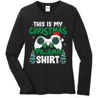 This Is My Christmas Pajama Video Game Gamer Boy Teens Ladies Long Sleeve Shirt