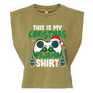 This Is My Christmas Pajama Video Game Gamer Boy Teens Garment-Dyed Women's Muscle Tee