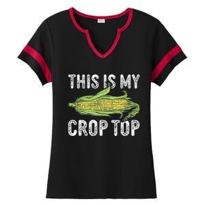 This Is My Crop Top Funny Farmer Farming Corn Lover Ladies Halftime Notch Neck Tee