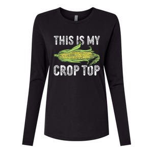 This Is My Crop Top Funny Farmer Farming Corn Lover Womens Cotton Relaxed Long Sleeve T-Shirt