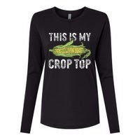 This Is My Crop Top Funny Farmer Farming Corn Lover Womens Cotton Relaxed Long Sleeve T-Shirt