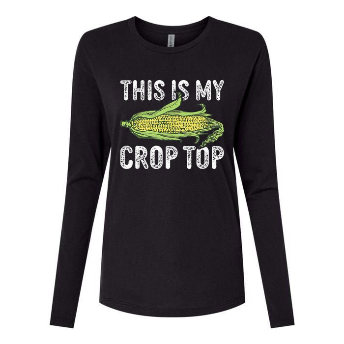 This Is My Crop Top Funny Farmer Farming Corn Lover Womens Cotton Relaxed Long Sleeve T-Shirt