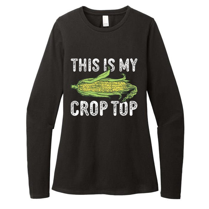 This Is My Crop Top Funny Farmer Farming Corn Lover Womens CVC Long Sleeve Shirt