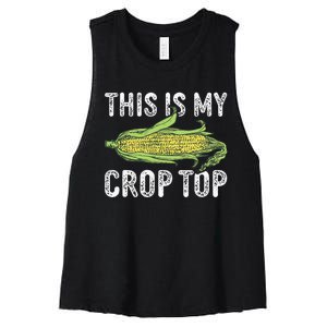 This Is My Crop Top Funny Farmer Farming Corn Lover Women's Racerback Cropped Tank