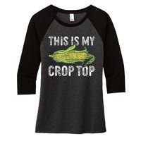 This Is My Crop Top Funny Farmer Farming Corn Lover Women's Tri-Blend 3/4-Sleeve Raglan Shirt