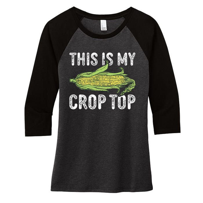 This Is My Crop Top Funny Farmer Farming Corn Lover Women's Tri-Blend 3/4-Sleeve Raglan Shirt