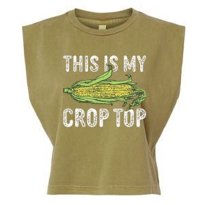 This Is My Crop Top Funny Farmer Farming Corn Lover Garment-Dyed Women's Muscle Tee