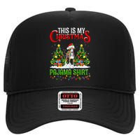 This Is My Christmas Pajama Italian Greyhound Dog Xmas High Crown Mesh Back Trucker Hat