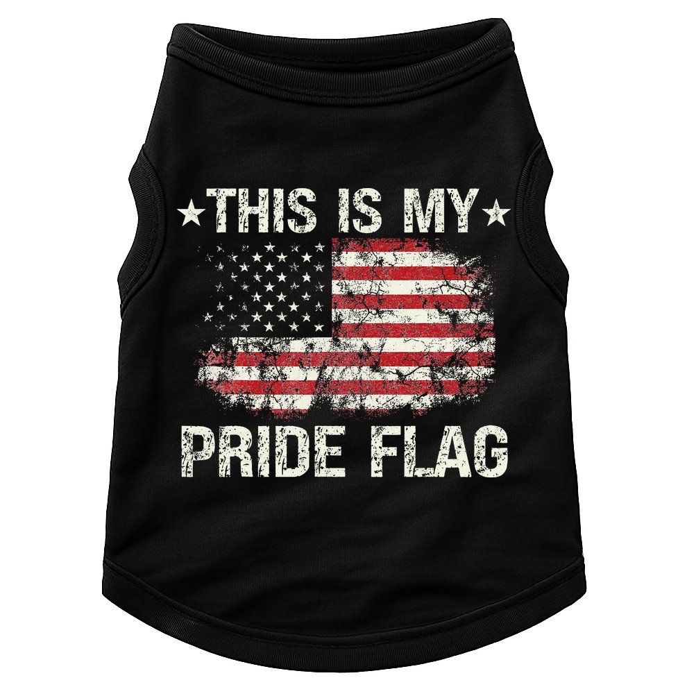This Is My Pride Flag USA American 4th of July Patriotic Doggie Tank