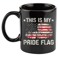 This Is My Pride Flag USA American 4th of July Patriotic 11oz C Handle Ceramic Mug