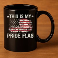 This Is My Pride Flag USA American 4th of July Patriotic 11oz C Handle Ceramic Mug