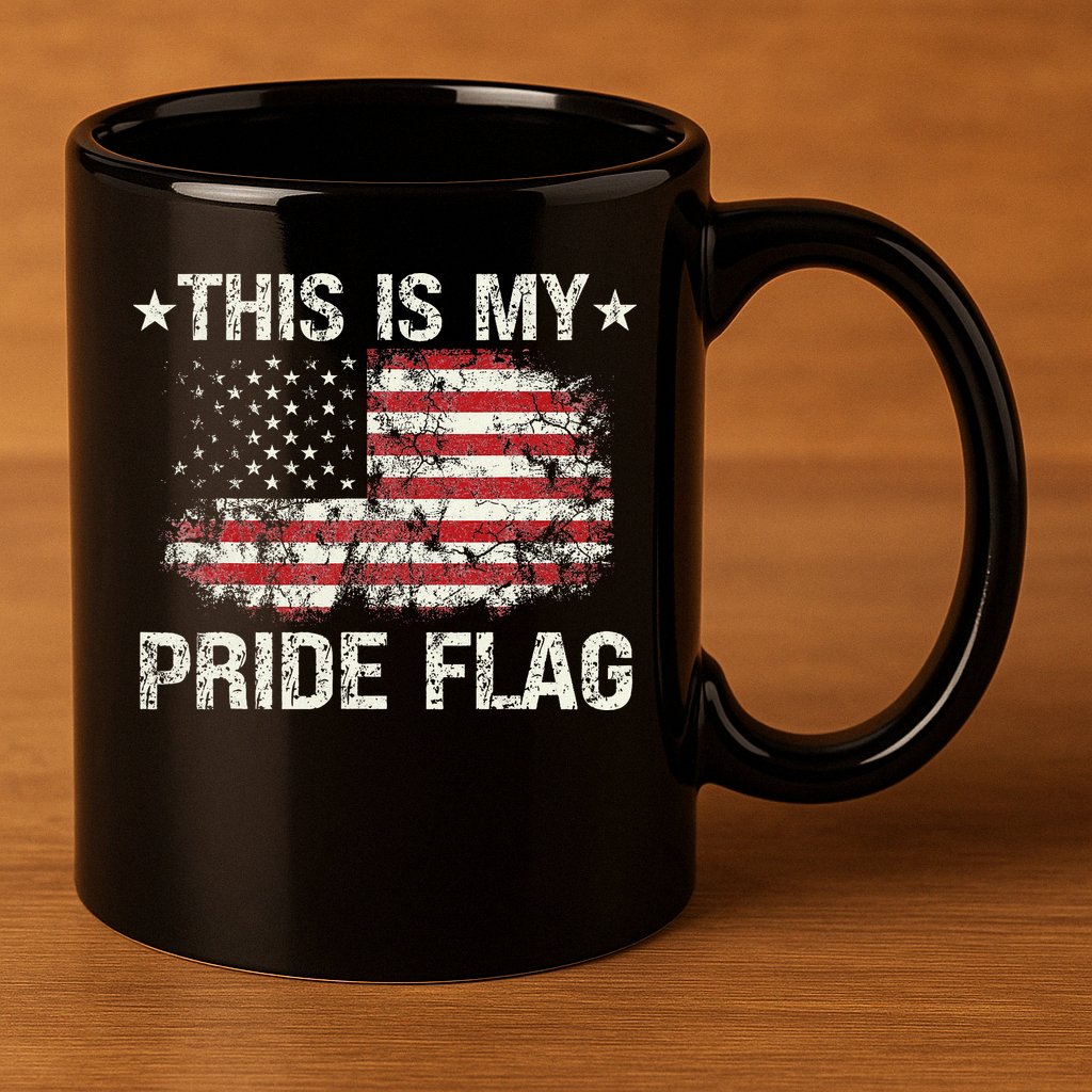 This Is My Pride Flag USA American 4th of July Patriotic 11oz C Handle Ceramic Mug