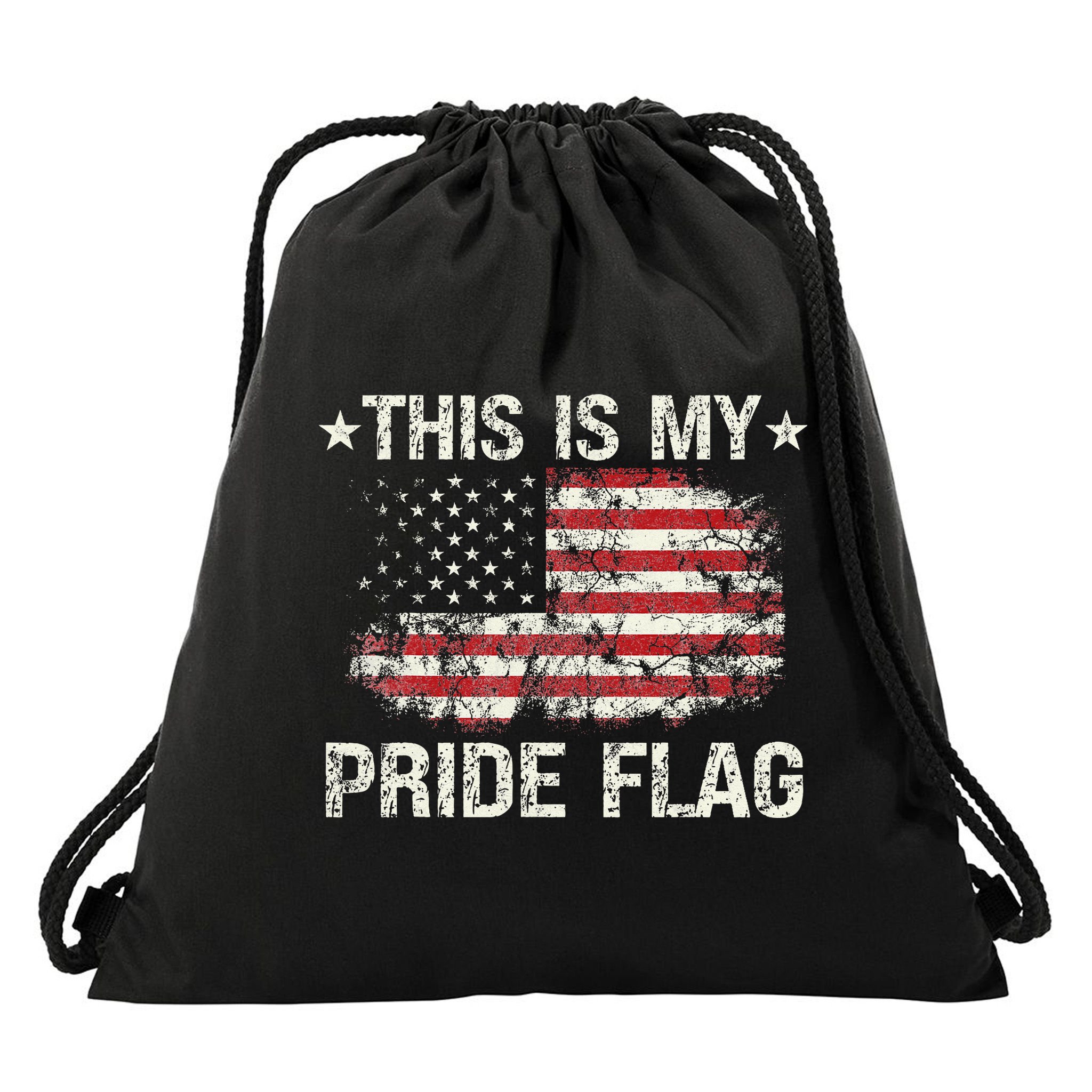 This Is My Pride Flag USA American 4th of July Patriotic Drawstring Bag