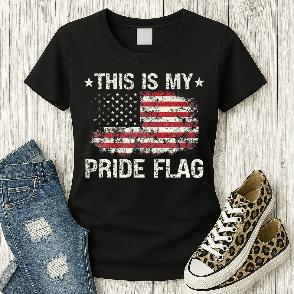 This Is My Pride Flag USA American 4th of July Patriotic Womens T-Shirt